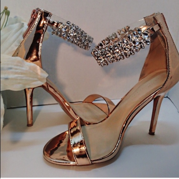 rose gold jeweled heels
